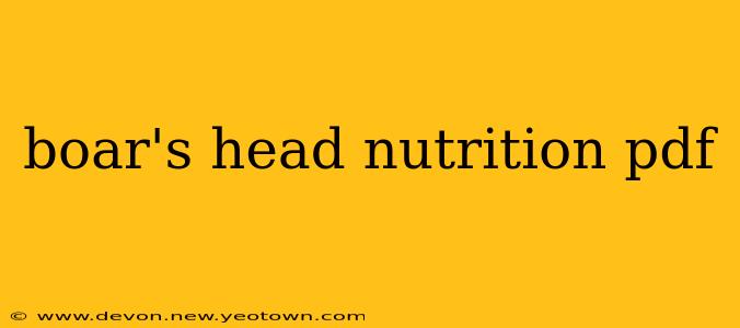 boar's head nutrition pdf