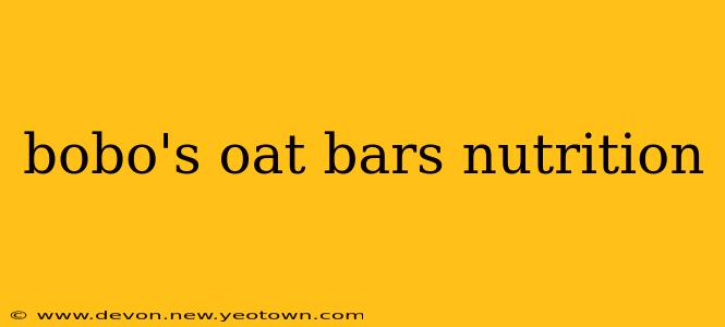 bobo's oat bars nutrition
