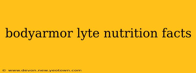 bodyarmor lyte nutrition facts