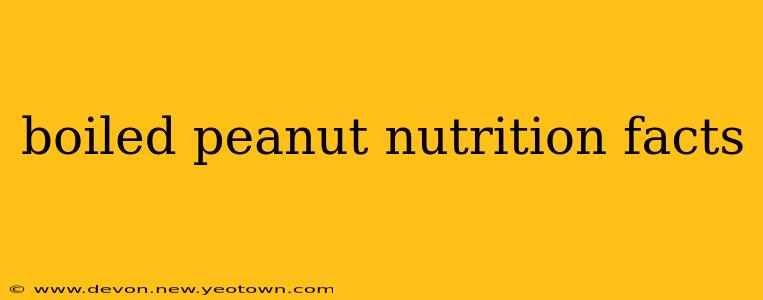 boiled peanut nutrition facts