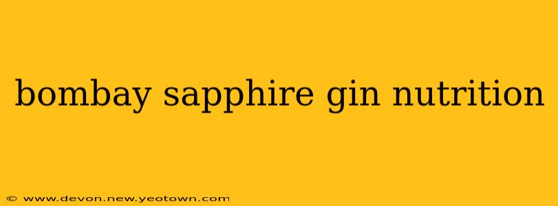 bombay sapphire gin nutrition