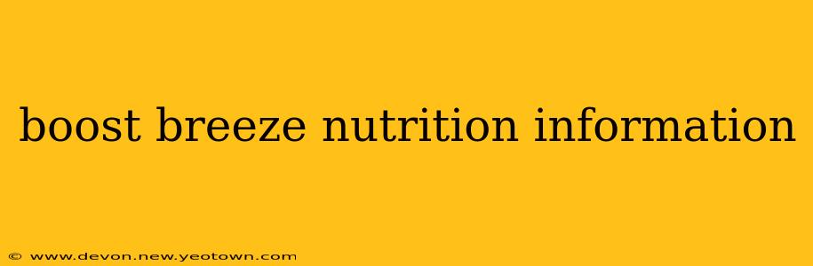 boost breeze nutrition information
