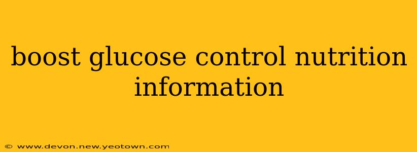 boost glucose control nutrition information