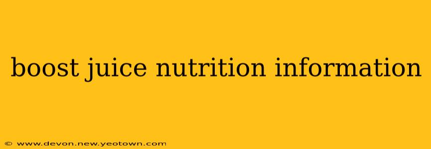 boost juice nutrition information
