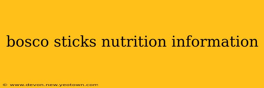 bosco sticks nutrition information