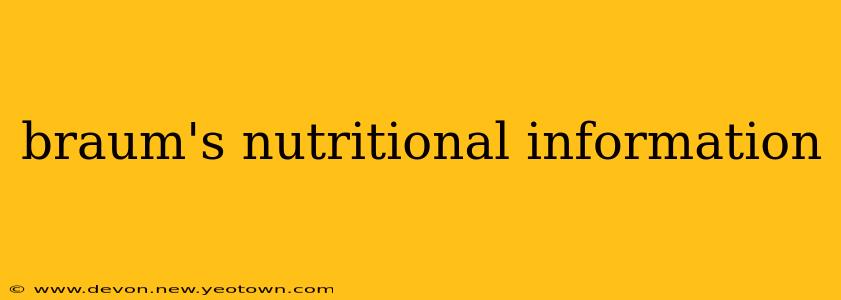 braum's nutritional information