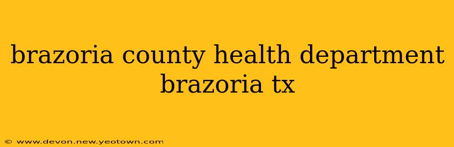 brazoria county health department brazoria tx
