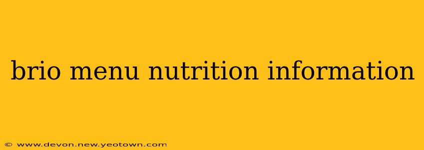 brio menu nutrition information