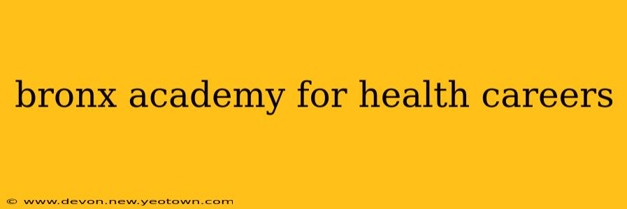 bronx academy for health careers