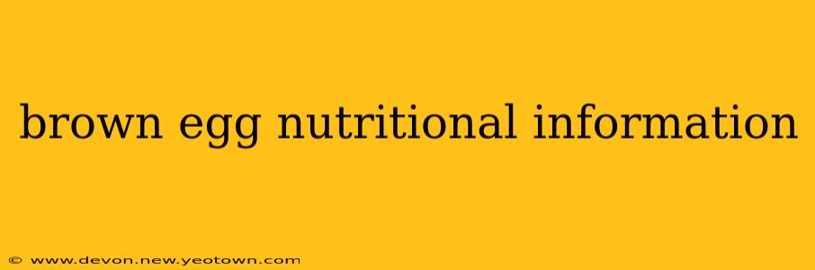 brown egg nutritional information