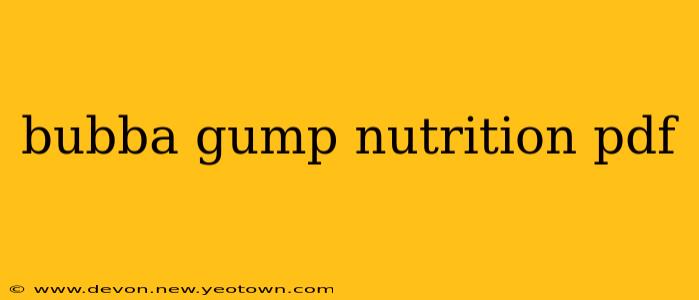 bubba gump nutrition pdf