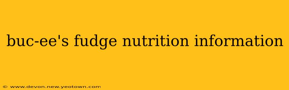 buc-ee's fudge nutrition information