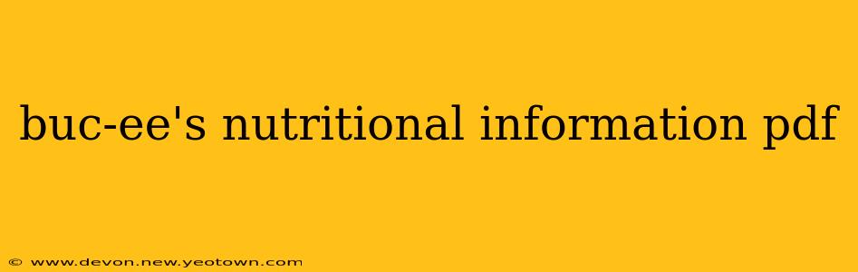 buc-ee's nutritional information pdf