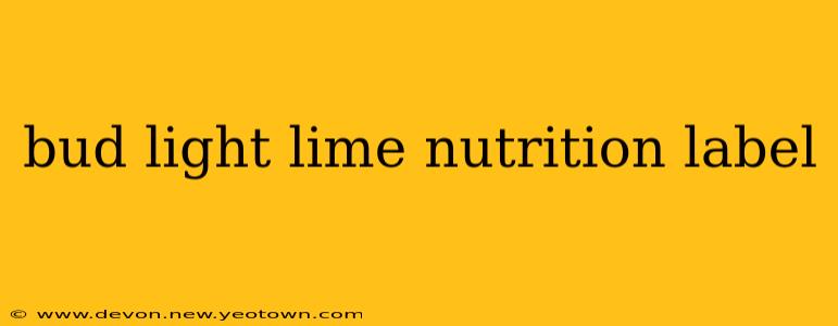 bud light lime nutrition label