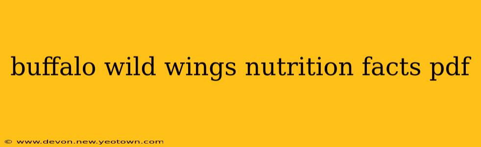 buffalo wild wings nutrition facts pdf