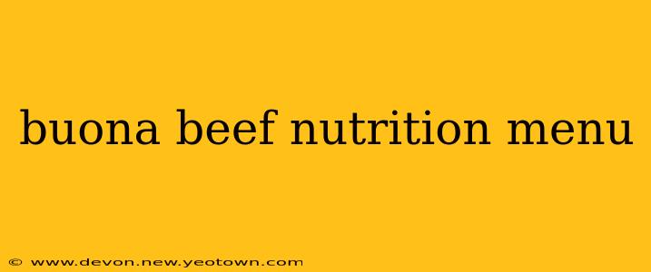 buona beef nutrition menu