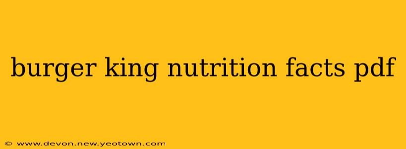burger king nutrition facts pdf