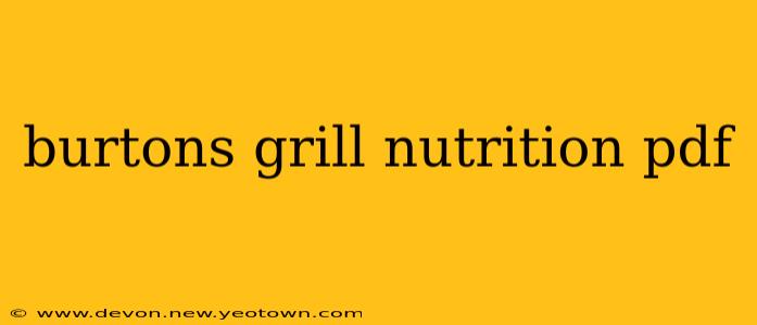 burtons grill nutrition pdf