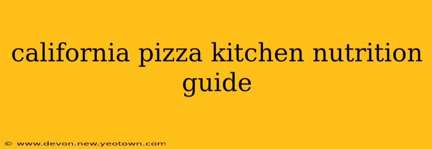 california pizza kitchen nutrition guide
