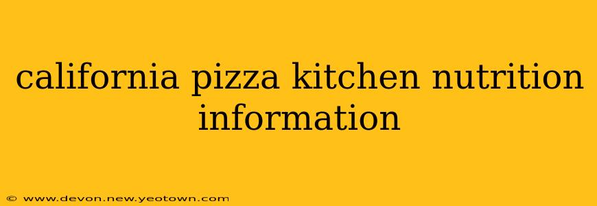 california pizza kitchen nutrition information