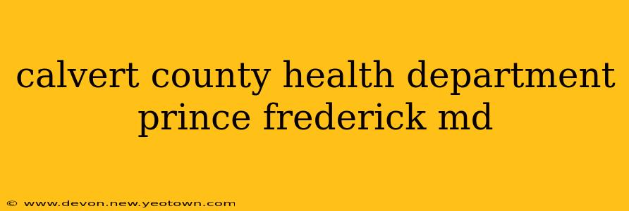 calvert county health department prince frederick md