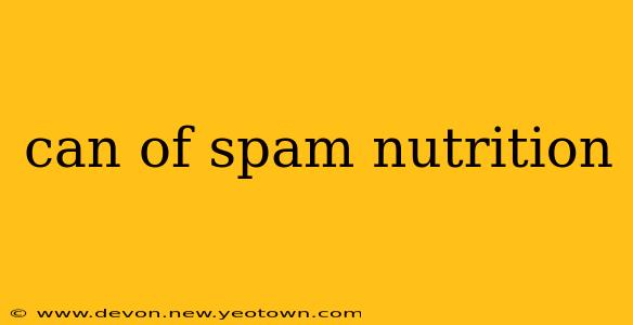 can of spam nutrition
