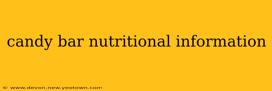 candy bar nutritional information