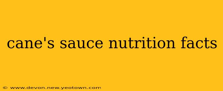 cane's sauce nutrition facts