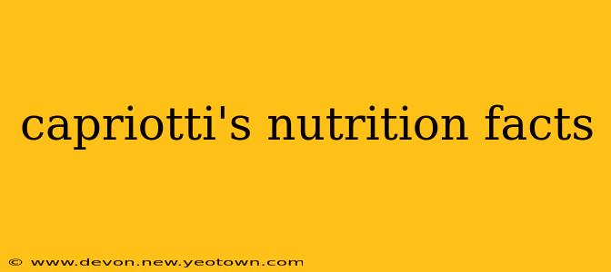 capriotti's nutrition facts