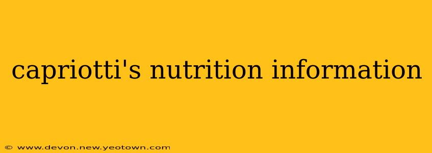 capriotti's nutrition information