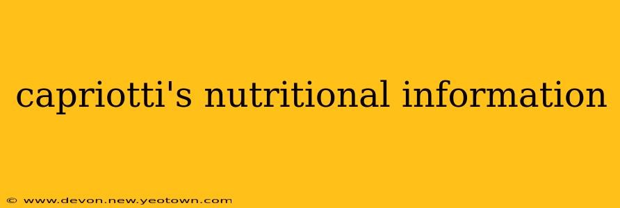 capriotti's nutritional information