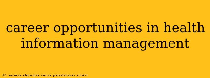 career opportunities in health information management