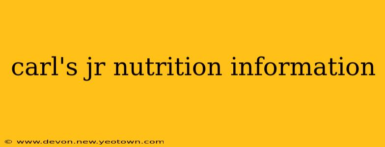 carl's jr nutrition information