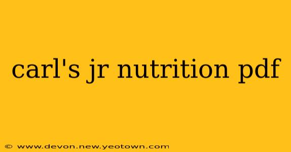 carl's jr nutrition pdf