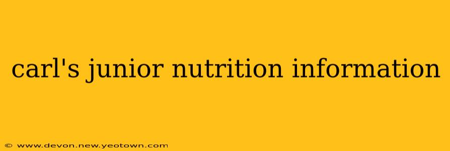 carl's junior nutrition information