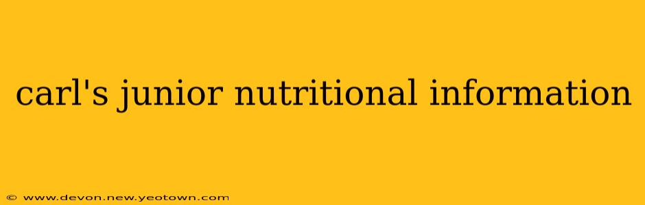 carl's junior nutritional information
