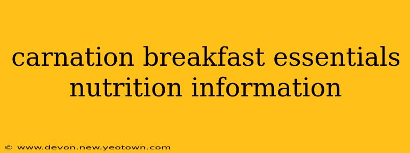 carnation breakfast essentials nutrition information