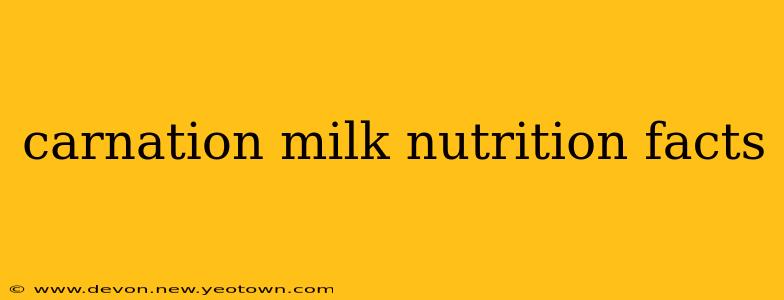 carnation milk nutrition facts