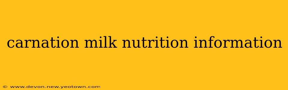 carnation milk nutrition information