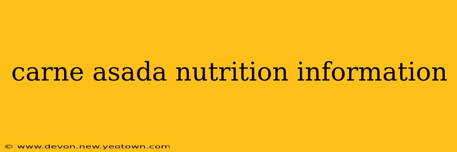 carne asada nutrition information