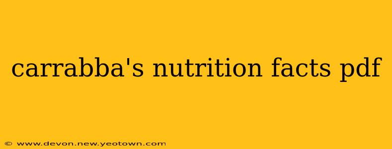carrabba's nutrition facts pdf