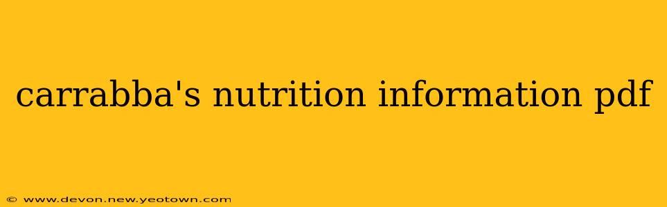 carrabba's nutrition information pdf