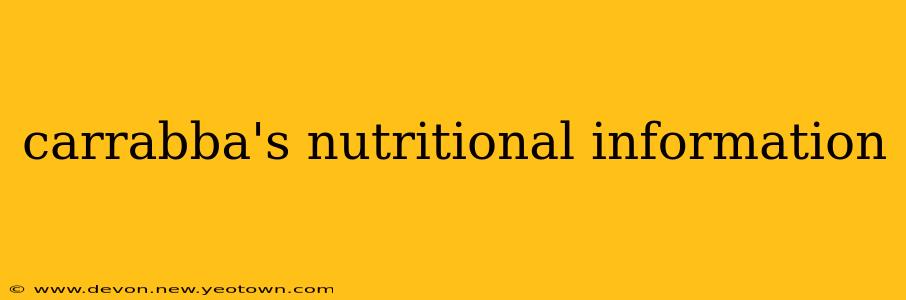 carrabba's nutritional information