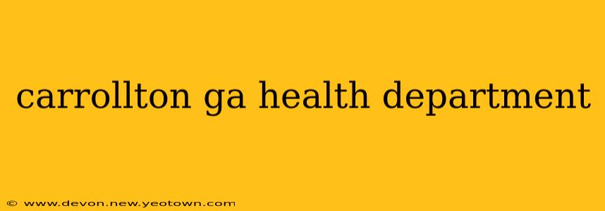 carrollton ga health department