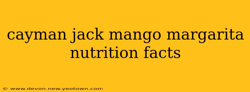 cayman jack mango margarita nutrition facts