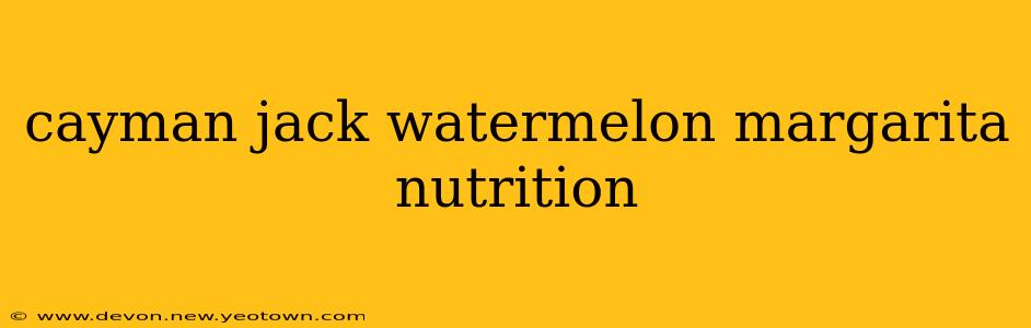 cayman jack watermelon margarita nutrition