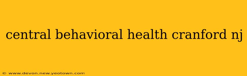 central behavioral health cranford nj