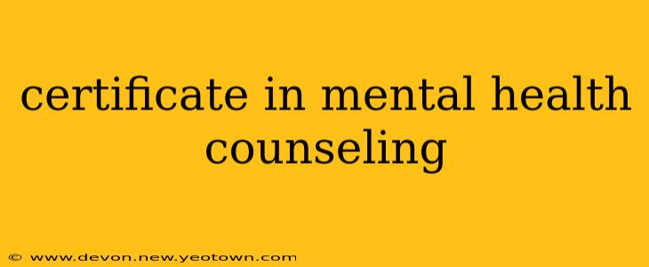 certificate in mental health counseling