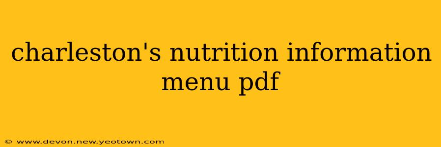 charleston's nutrition information menu pdf