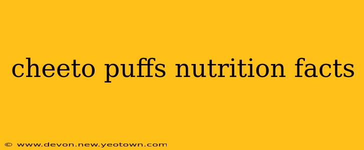cheeto puffs nutrition facts